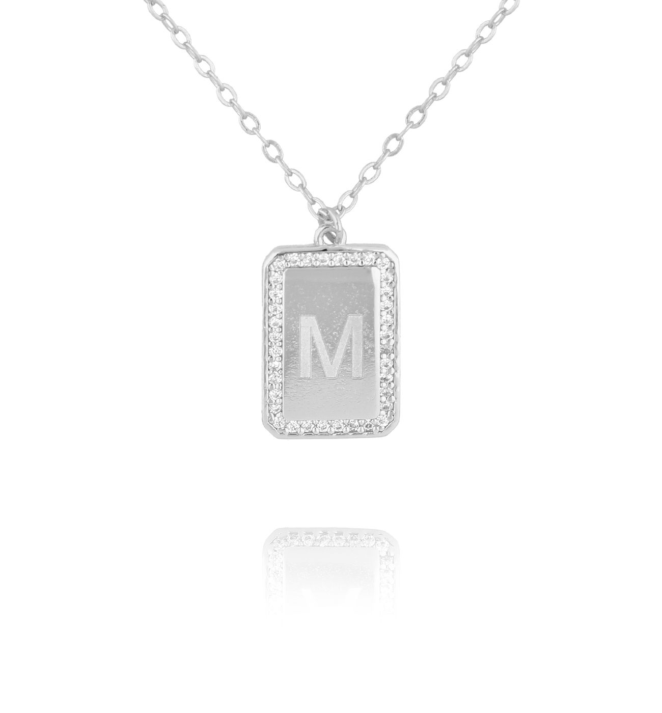 Naszyjnik z literką M srebrny NCA0056 - By Dziubeka