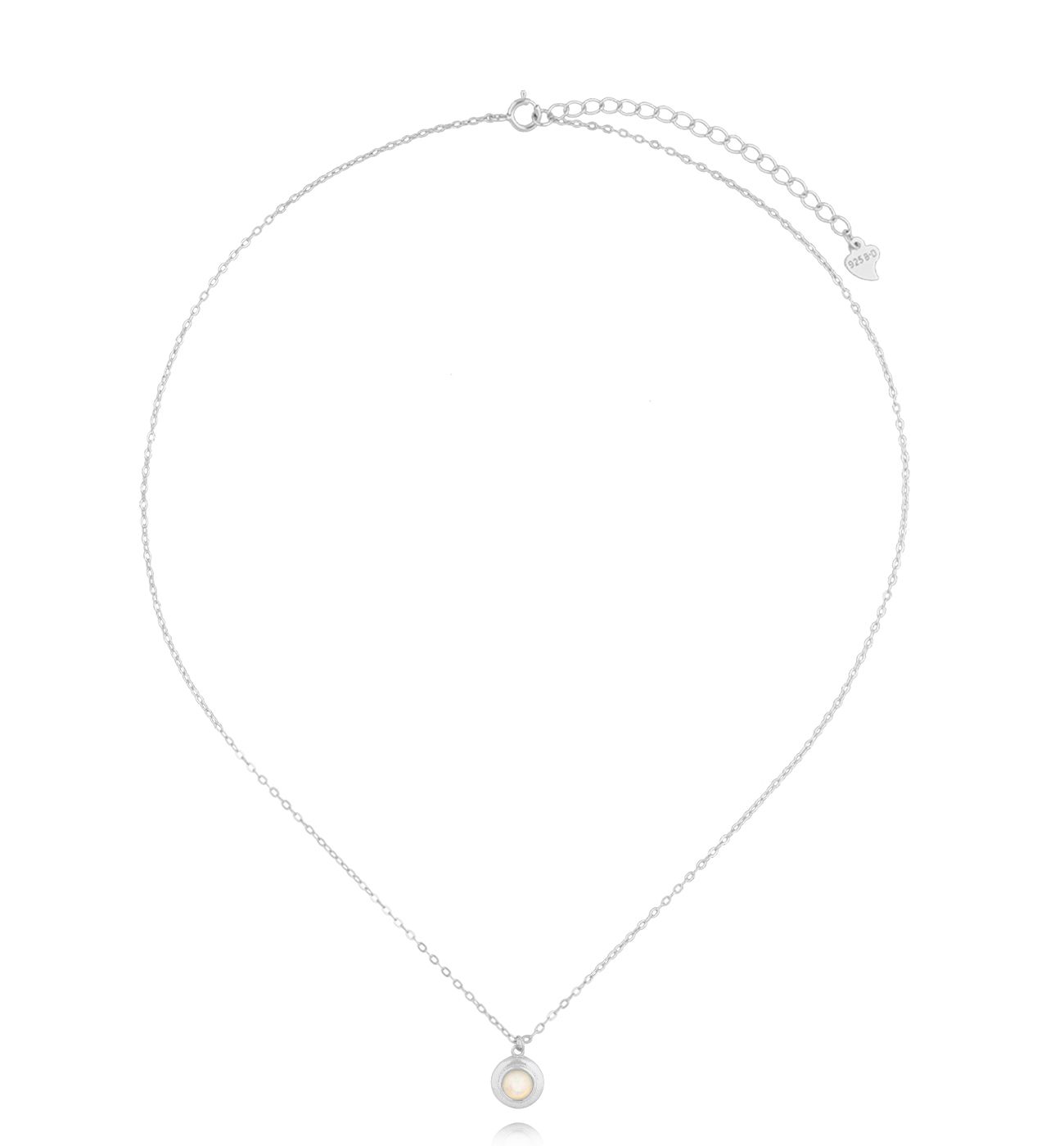Naszyjnik srebrny z mlecznym opalem NCA0025