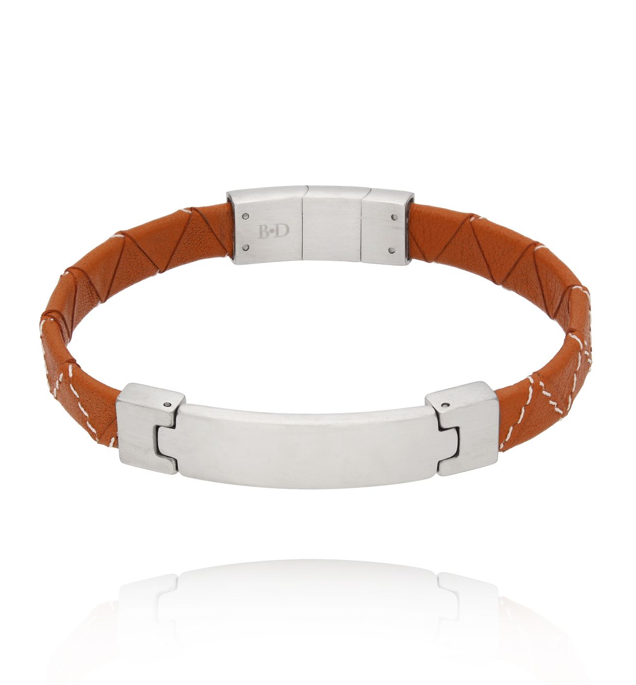 Bransoletka męska brązowa skórzana 69 - By Dziubeka