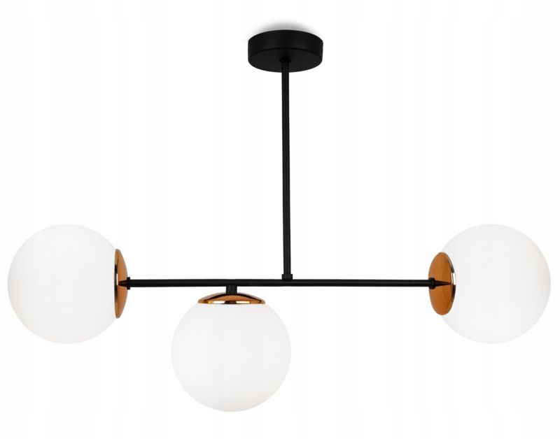 Lampa sufitowa wisząca Light Home LH Palermo 3x E14 40W klosz biały/miedziany 1szt.