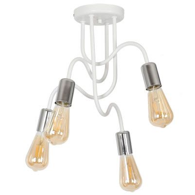 Lampa sufitowa wisząca Luminex Dow 0752 biały mat-chromowana industrialna 4xE27 x 15W 1 szt.