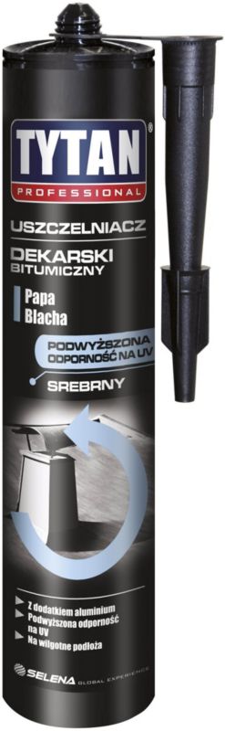 Profesjonalny uszczelniacz dekarski Tytan bitumiczny srebrny