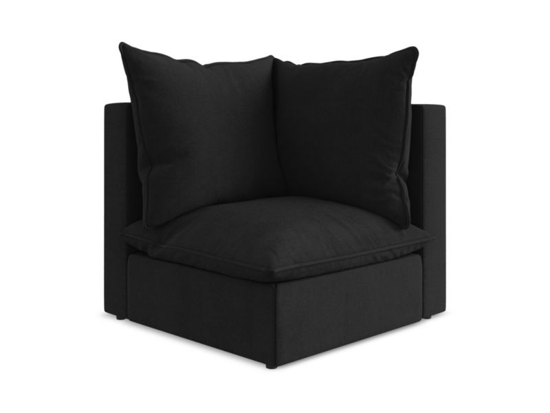 Moduł narożny LaMiaSofa RAVENNA z tkaniny strukturalnej 90x90 cm czarny 1 szt.