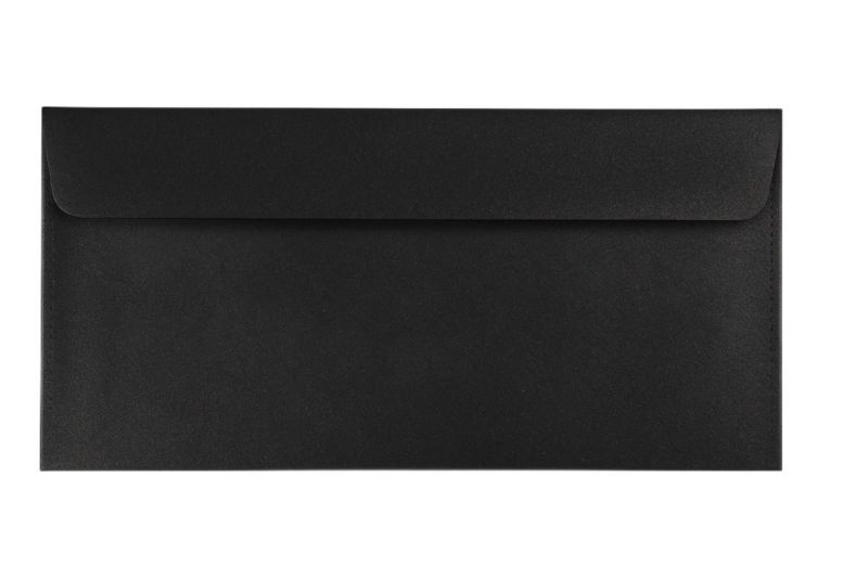 Koperty Ozdobne Neopak DL HK Perłowy Czarny 120g - Na Zaproszenia 50 szt.