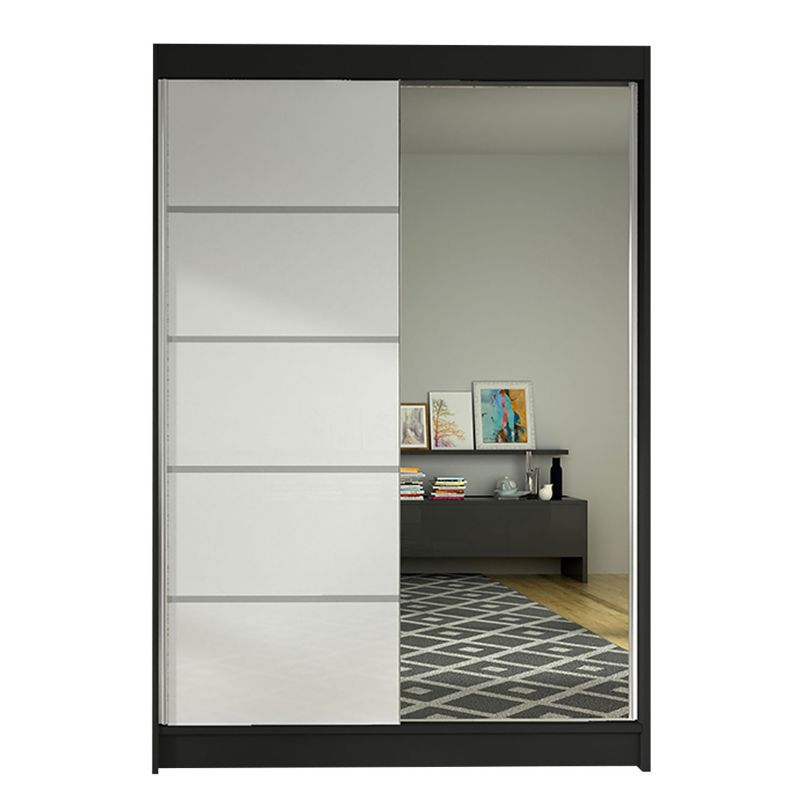 Szafa MIRJAN 24 z drzwiami przesuwnymi Lino III czarny/biały 1 szt.