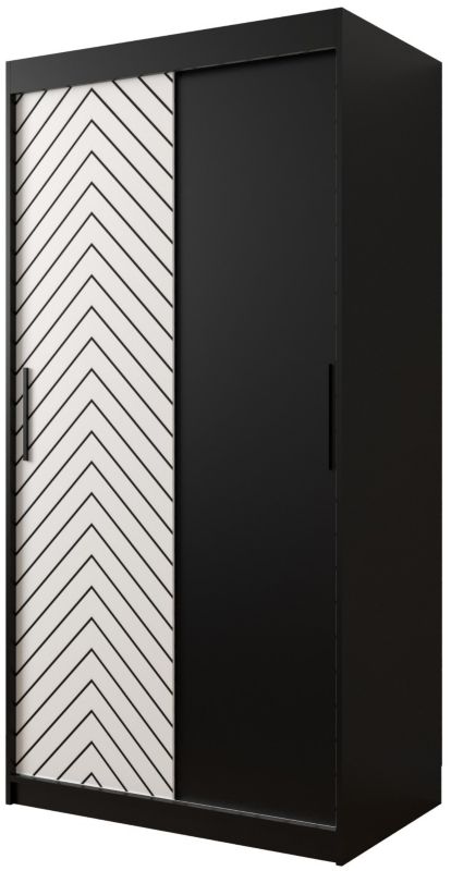 Szafa przesuwna Garderoba Abiks Jodełka 100 czarny + biały 1 szt.