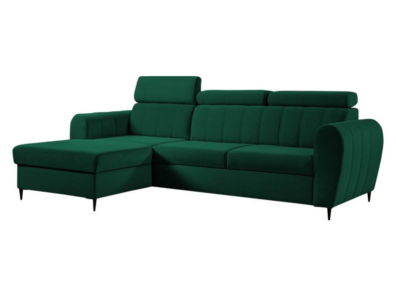 Narożnik z funkcją spania MIRJAN 24 Forio Mini lewy butelkowa zieleń 1 szt.