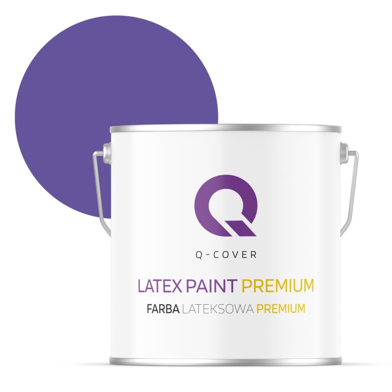 Farba Lateksowa Premium Plamoodporna do Ścian i Sufitów Q-Cover Purpurowy H2711 Głęboki Mat 5L
