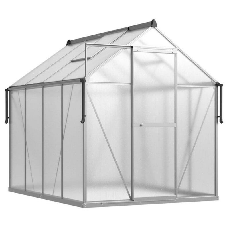 Szklarnia z Poliwęglanu Cultivo Ogrodowa 3x2 Slide-In 245x183cm Srebrna 1 szt