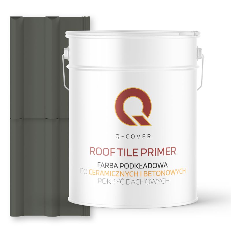 Farba Podkładowa do Dachów Ceramicznych i Betonowych Pokryć Dachowych Q-Cover Szaro-zielony RAL7009 10L