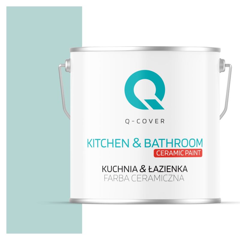 Farba Ceramiczna Kuchnia & Łazienka Q-Cover Miętowy jasny H1561 Głęboki Mat 5L