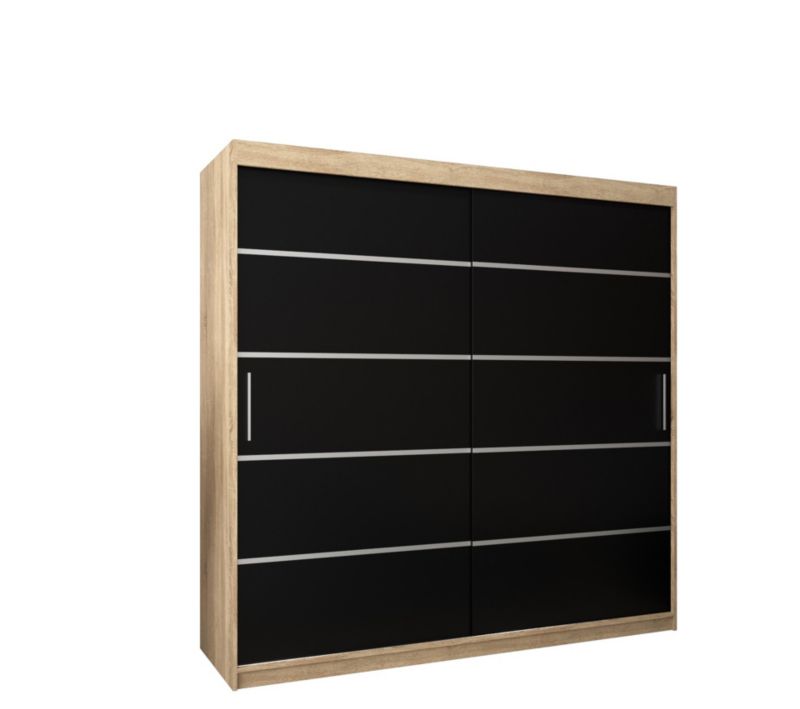 Szafa przesuwna Garderoba Abiks Verona 1 250 sonoma + czarny 1 szt.