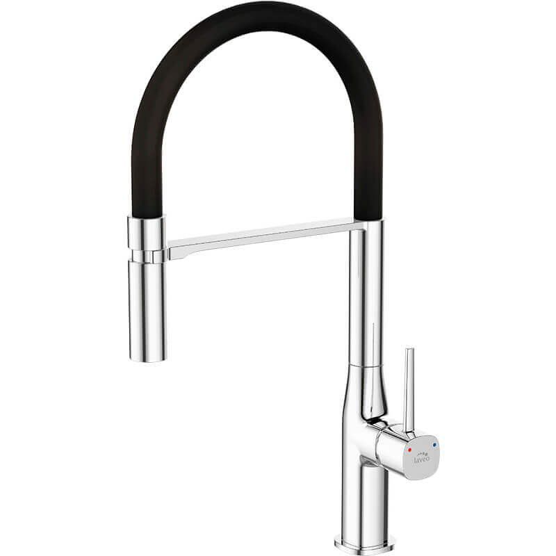 Bateria zlewozmywakowa Laveo Pola stojąca elastyczna wylewka chrom czarna 1 szt.