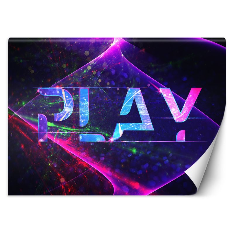 Fototapeta Feeby Napis play abstrakcja symbole do pokoju gracza 100x70 1 szt