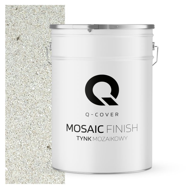 Tynk Mozaikowy Q-Cover Biały ze srebrną miką M07 25KG