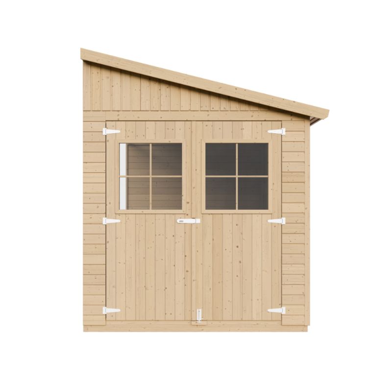 Drewniany domek ogrodowy Timbela M339 6 m² konstrukcja panelowa z trzech ścian grubość deski 17 mm 1 szt.