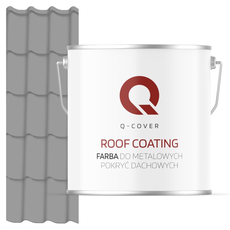 Farba do Metalowych Pokryć Dachowych Q-Cover Szary sygnałowy RAL7004 Wysoki Połysk 5L