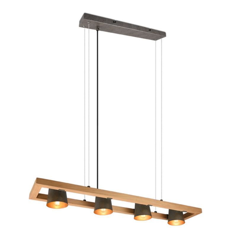 Lampa wisząca Trio Bell jasne drewno-nikiel antyczny wym: 150 x 100 x 21 cm 4xE14 x 1 szt.