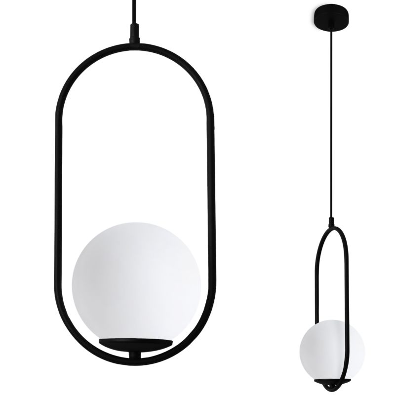 Lampa sufitowa wisząca Light Home LH Luna 1x E14 biały/czarny 1szt.