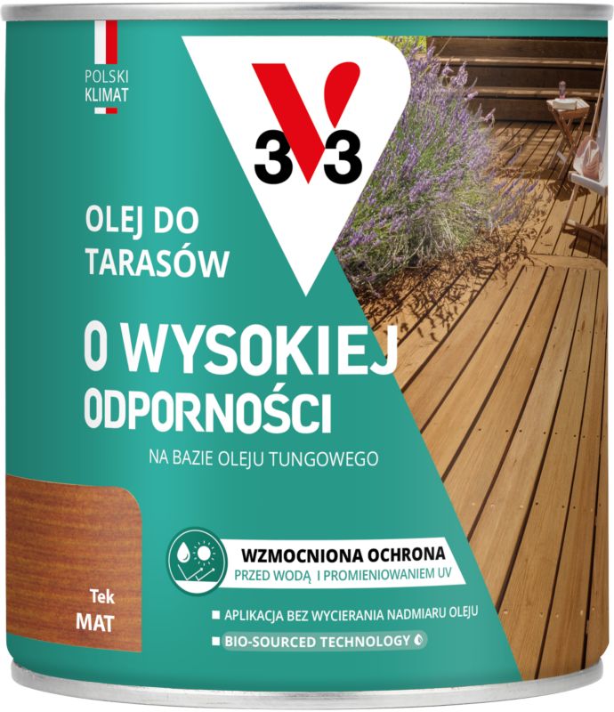 Olej do tarasów o wysokiej odporności V33 tek 0,75 l