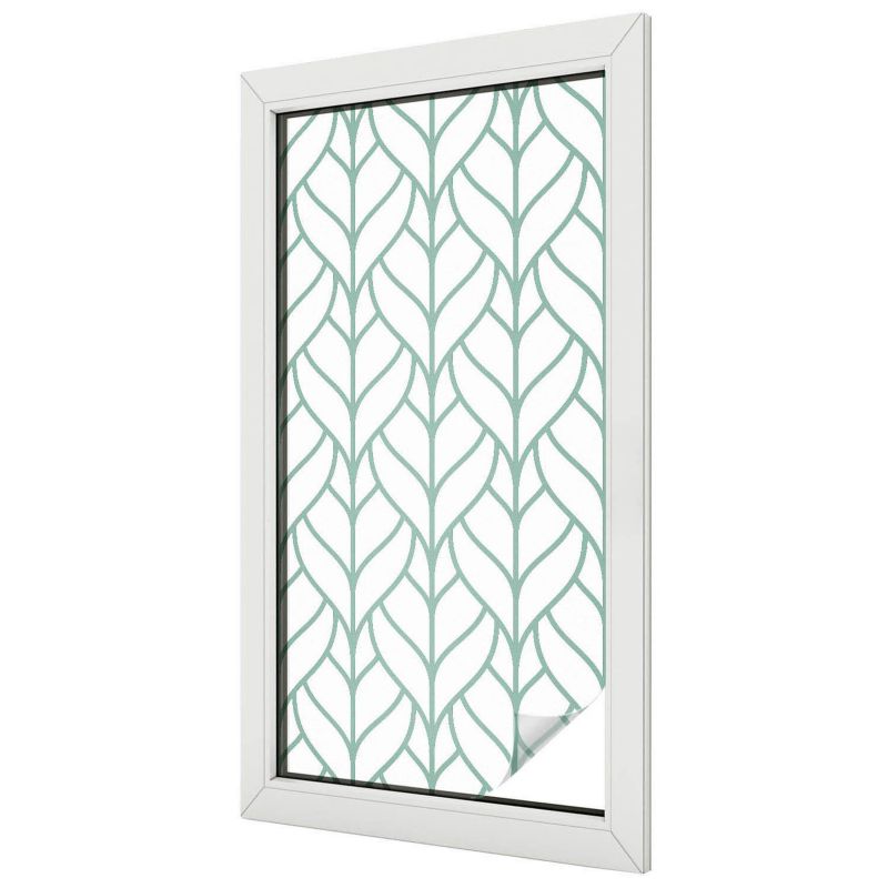 Witraż Samoprzylepny Wallfluent 50x100 cm Stylowa Dekoracja Okna Geometryczny wzór roślinny harmonijny 1 rol.