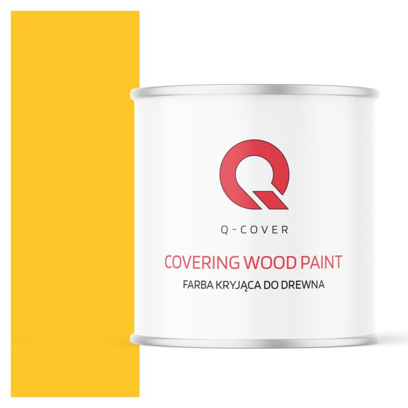 Farba Kryjąca do Drewna Q-Cover Żółty Ostrzegawczy RAL1023 Wysoki Połysk 2.5L