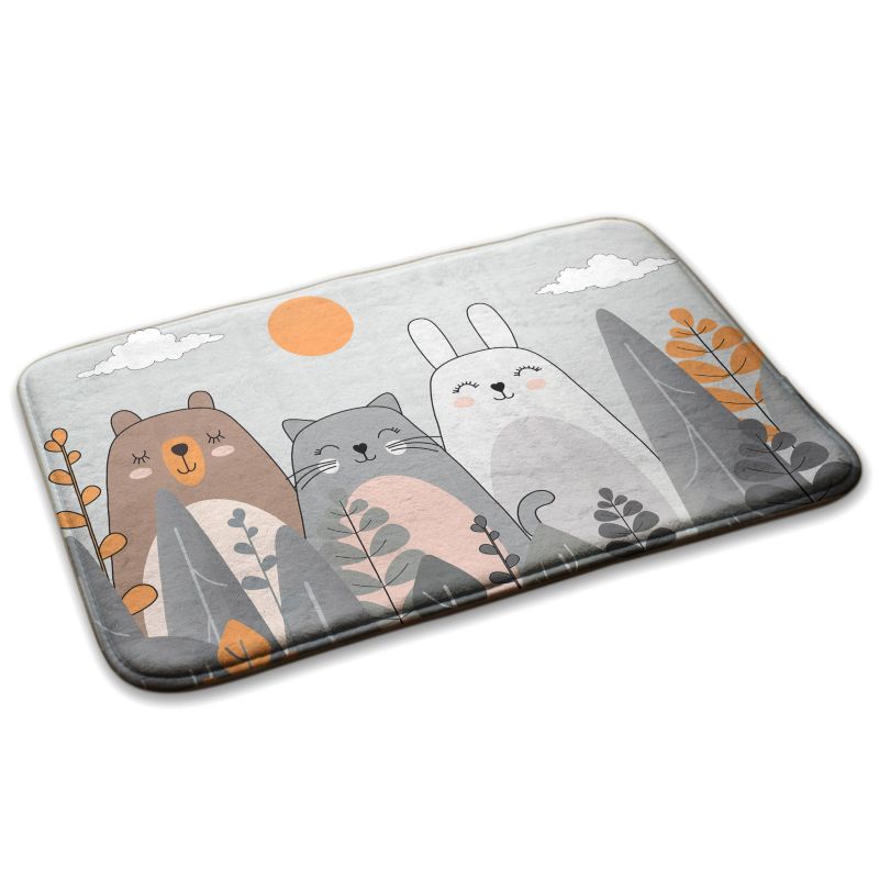 Dywanik dla dzieci Tulup 75x45cm Leśne życie Miękki i antypoślizgowy 1 szt.