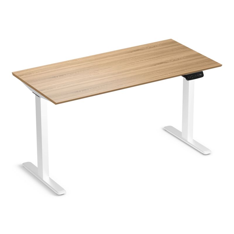 Biurko elektryczne regulowane LVNSystem Control Pro 120 cm biały/dąb sonoma złoty 1 szt.