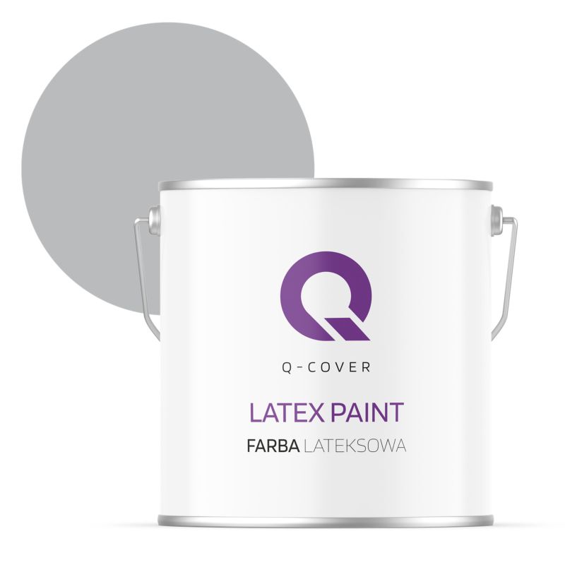 Farba Lateksowa Do Ścian i Sufitów Q-Cover Szary H1050 Głęboki Mat 5L