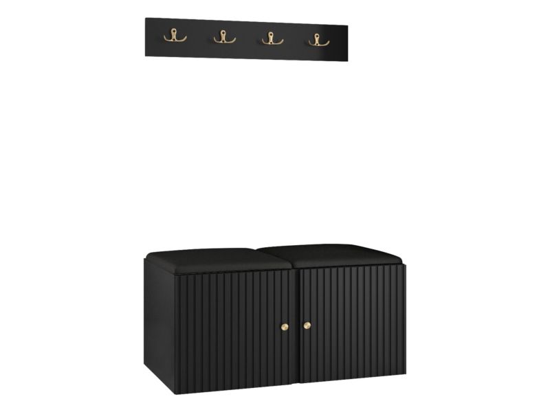 Zestaw MIRJAN 24 Orion Ryfel Slim VI czarny + czarna ekoskóra 1 kpl.