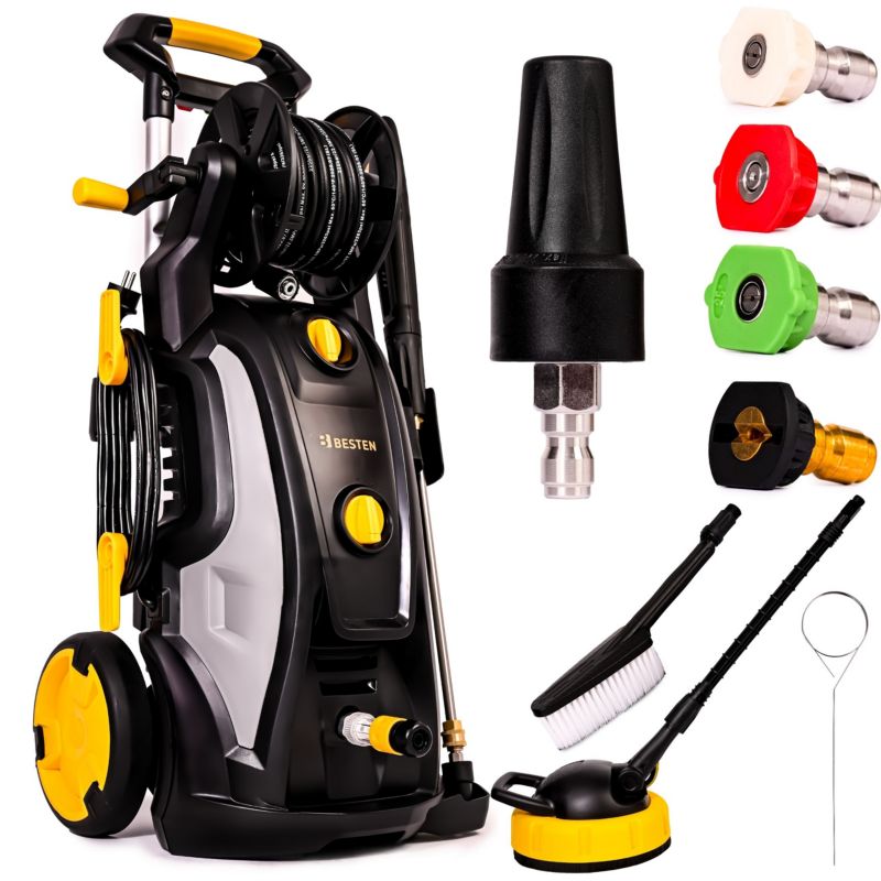 Myjka ciśnieniowa BESTEN BE0002883 3200 W 225 bar + turbo 350 bar pompa mosiężna zestaw PRO 1 szt.