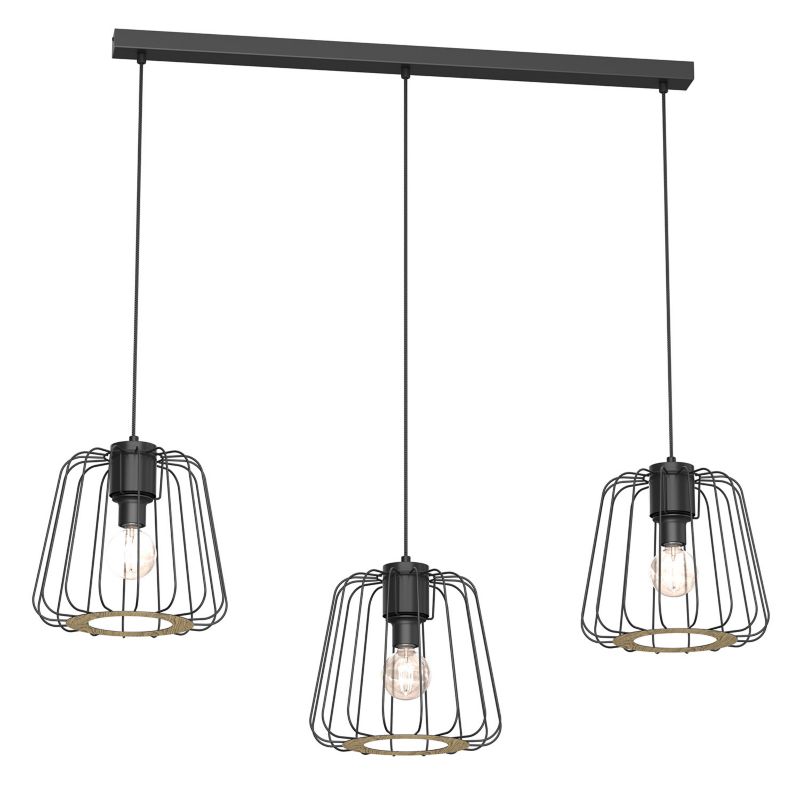 Lampa wisząca Luminex Trad czarny matowy wym: 110 x 140 x 28 cm 3xE27 x 15W 1 szt.