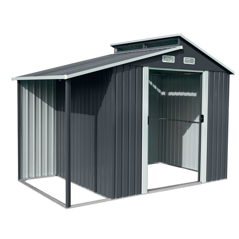 Stalowy domek narzędziowy 4iQ Group 5m2 z drewutnią i świetlikiem 173x300x222 cm narzędziownia blaszak 1szt.