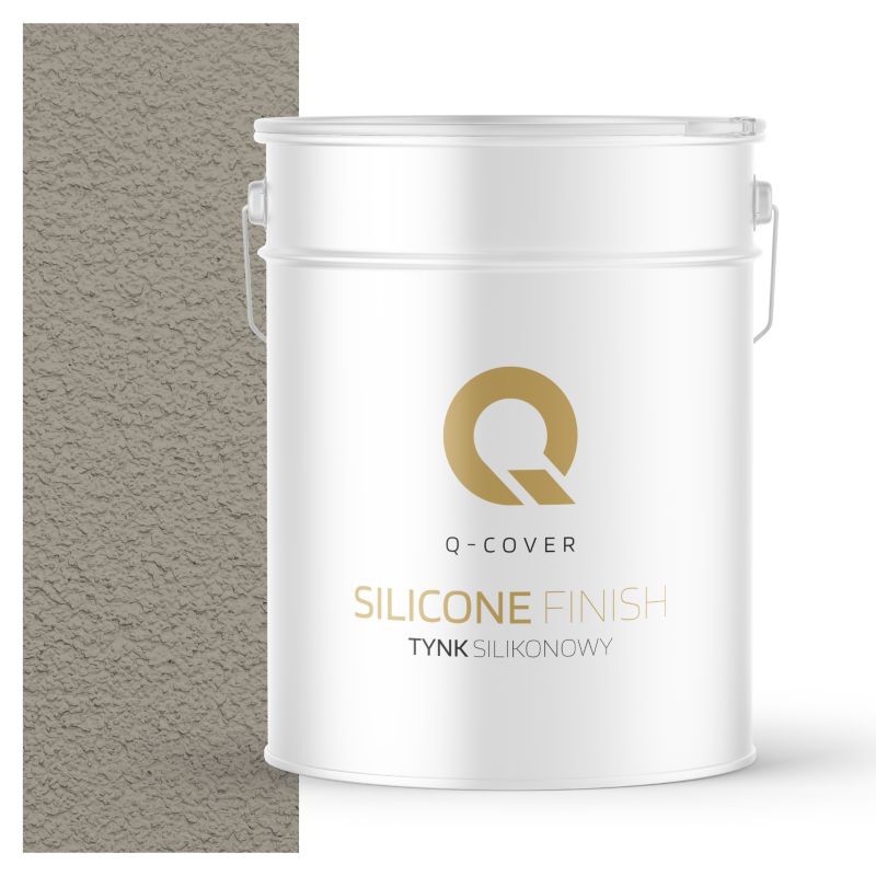 Tynk Silikonowy Elewacyjny Baranek 1.00mm Q-Cover Szary ciepły F293 15KG