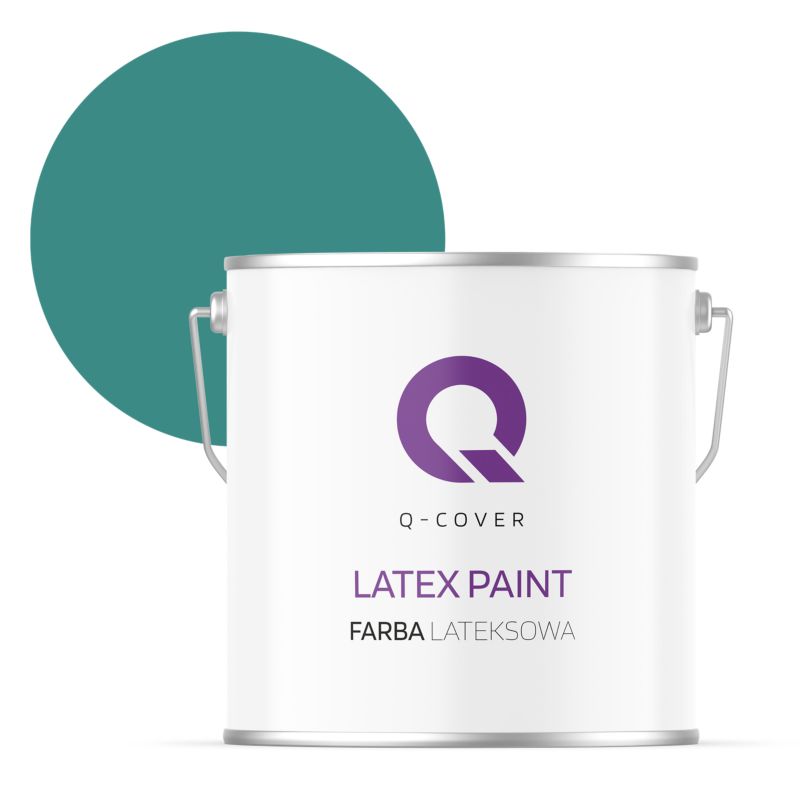 Farba Lateksowa Do Ścian i Sufitów Q-Cover Turkusowy ciemny H1421 Głęboki Mat 5L