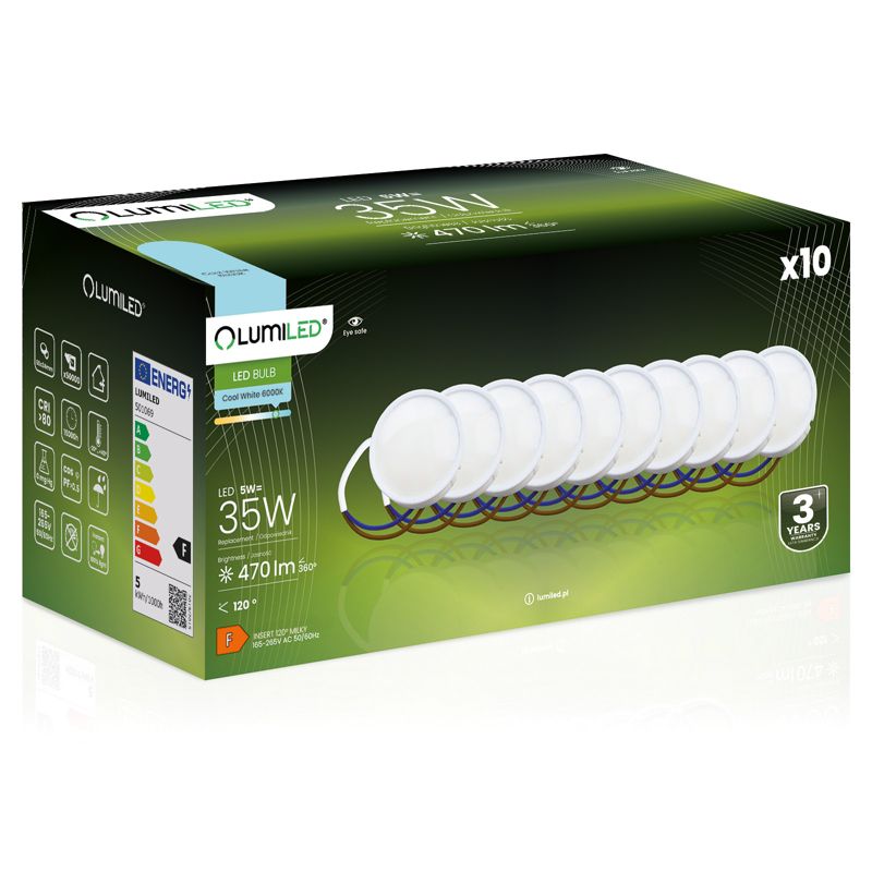 Wkład do Opraw LED Lumiled Żarówka Moduł Insert Reflektor 5W 470lm 6500K 120st 10 szt.