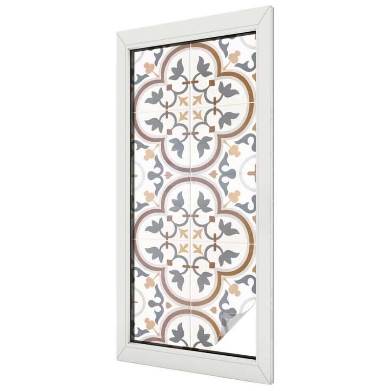 Folia Chroniąca Prywatność Mrożona Wallfluent 50x116 cm Witrażowa Naklejka Na Szybę Klasyczne kaflowe ornamenty 1 rol.