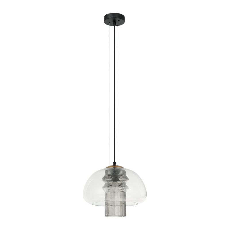 Lampa wisząca Italux FEDER czarno-przezroczysta 1xE27x40W wym:92x25x25cm IP20 -1 szt.