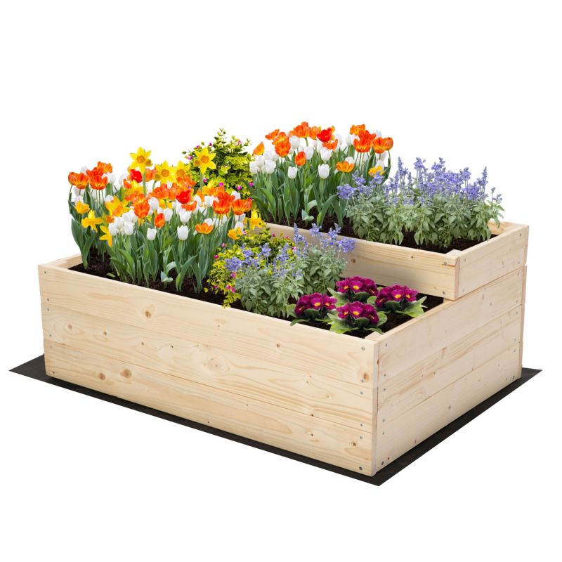 Skrzynia na warzywa MODO24 warzywnik szeroka 36x90x63 cm naturalne drewno 1 szt.