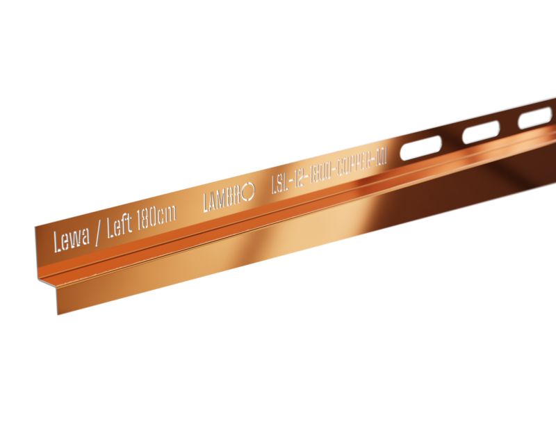 Listwa brodzikowa przyścienna spadkowa Lambro miedziany połysk 180 cm lewa 1 szt.