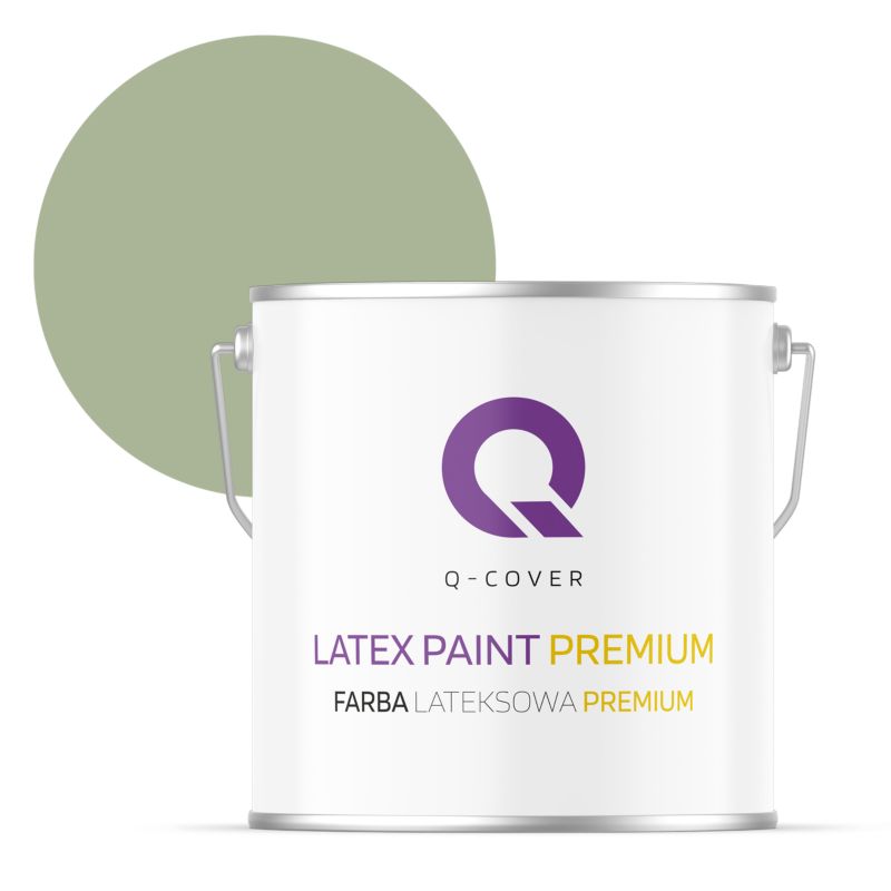 Farba Lateksowa Premium Plamoodporna do Ścian i Sufitów Q-Cover Zielony H2143 Głęboki Mat 5L