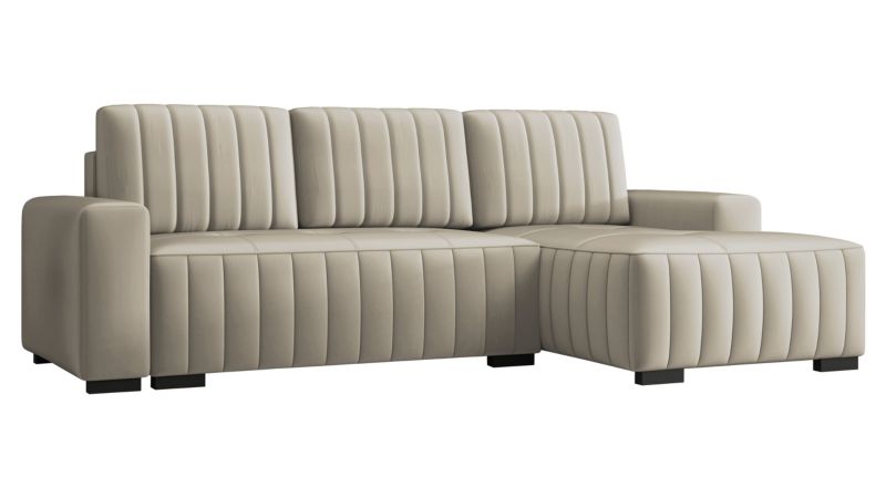 Narożnik z funkcją spania MIRJAN 24 Hugo prawy beżowy plusz 1 szt.