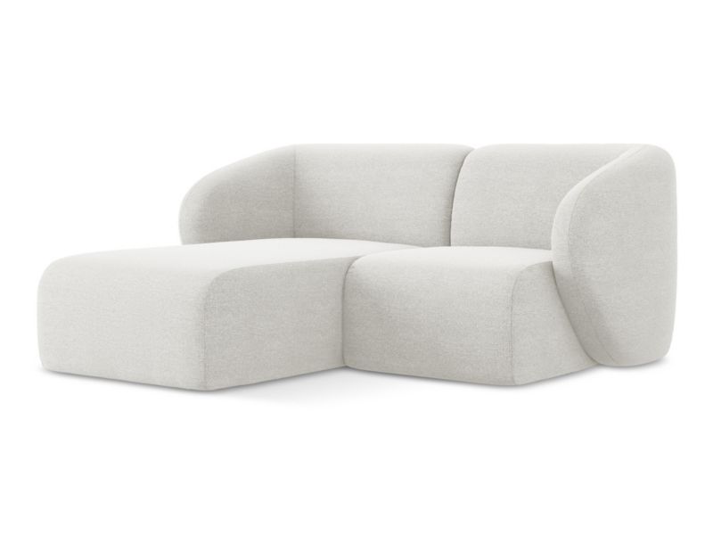 Narożnik lewostronny LaMiaSofa CERVO z tkaniny bouclé 178x166 cm biały 1 szt.