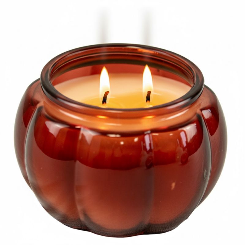 Świeca EDANTI Na Halloween Jesienna Szklana Dynia Dekoracja 11,5 Cm Bordowa 1 szt.