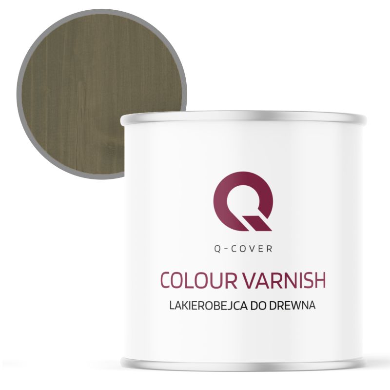 Lakierobejca do Drewna 3w1 Q-Cover Brąz złamany w szary RAL7013 Półmat 2.5L