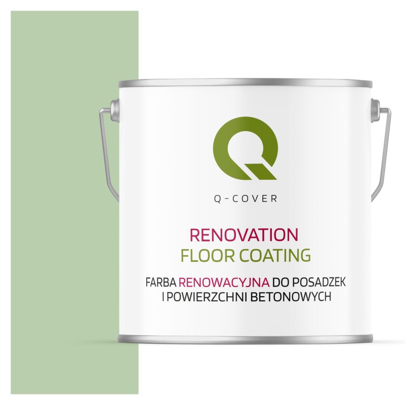 Farba Renowacyjna do Posadzek i Powierzchni Betonowych Q-Cover Zielony Pastelowy RAL6019 Mat 5L