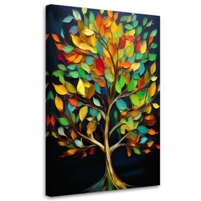 Obraz na płótnie Feeby Drzewo Kolorowe Liście Abstrakcja 60x90cm 1szt