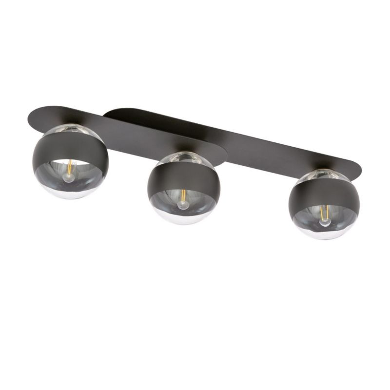 Lampa sufitowa Emibig Plaza czarno-przezroczysty wym: 18 x 70 cm 3xE14 x 10W 1 szt.