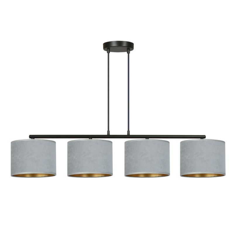 Lampa sufitowa wisząca Emibig Hilde 4121 czarno-szara-złota szerokość 97 cm 4xE27 x 15W 1 szt.