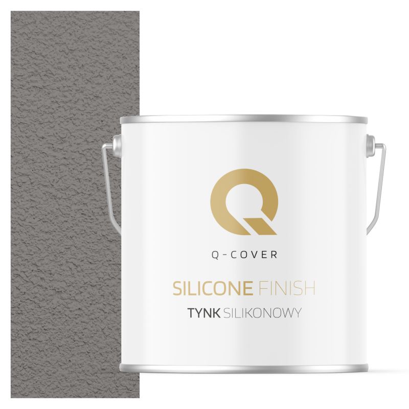 Tynk Silikonowy Elewacyjny Baranek 1.5mm Q-Cover Szary ciemny chłodny F275 7KG